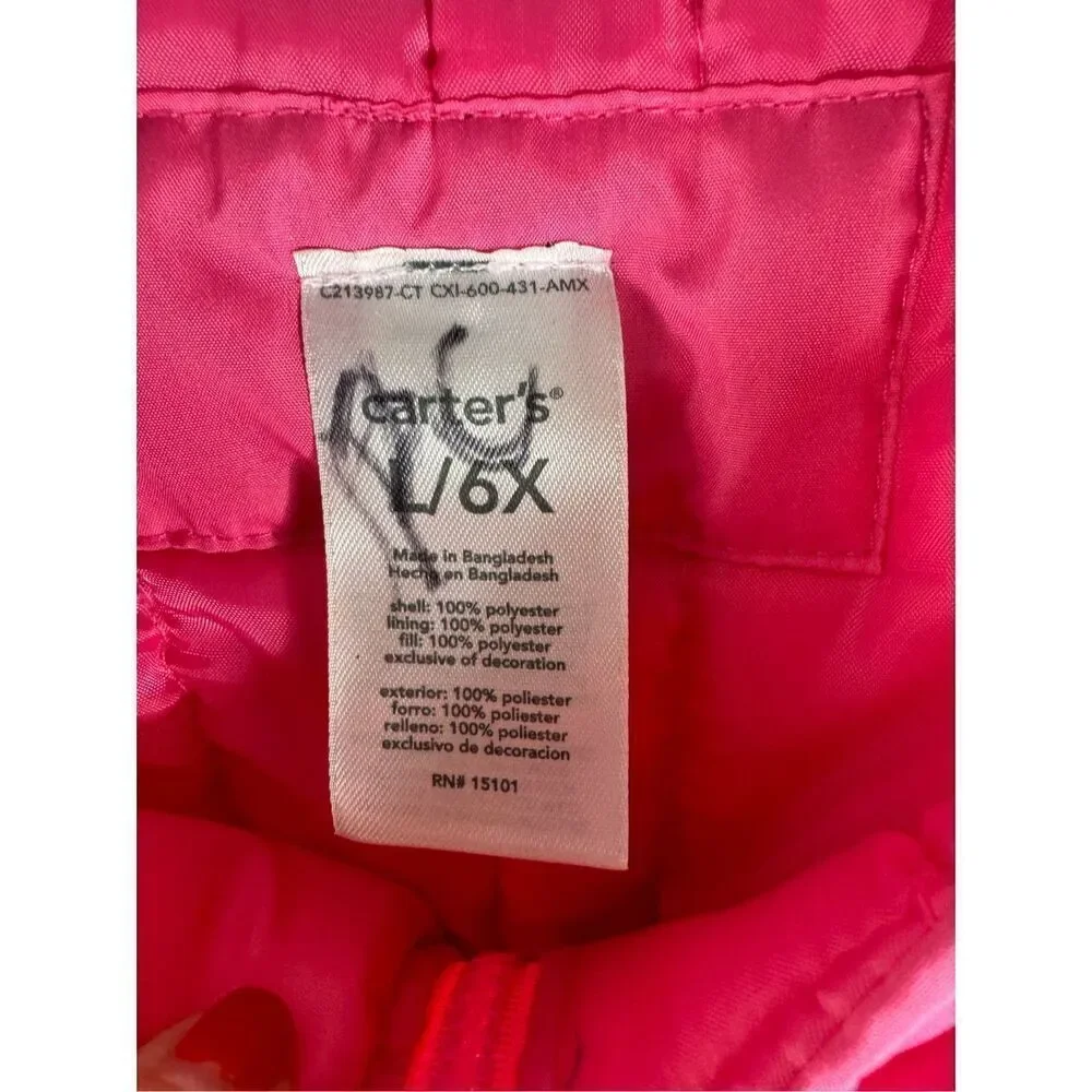Carters Girls Pink Overalls Outetwear Size 6/6x